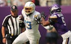 Chargers wide receiver Keenan Allen had 18 catches for 215 yards against the Vikings on Sunday. 