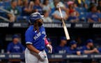 Blue Jays star Vladimir Guerrero Jr. watched his home run against the Rays during the ninth inning Sunday.