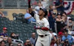 Twins infielder Jorge Polanco celebrated after hitting a third-inning home run against the Angels on Sunday at Target Field.