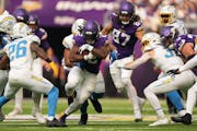 Vikings running back Alexander Mattison carried 20 times for 93 yards against the Chargers on Sunday, averaging 4.7 yards per carry.