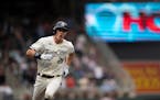 Max Kepler rounded the horn after homering for the Twins on Sunday.