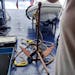 This undated photo provided on Sept. 26, 2023, by Philippine Coast Guard shows the anchor used to hold the floating barrier which were removed by the 