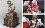 The Anchor trophy awaits the winner Friday between Orono and Mound Westonka. Elsewhere, Jalen Smith (3, top right) and Mankato West take on Maxwell Wo