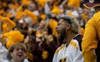 Gopher fan Andrew Mercado and the rest of the student section celebrated a goal against Minnesota State Mankato on Oct. 7, 2022.