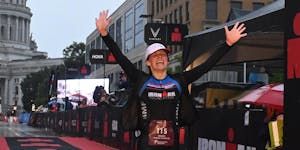 Maggie Swanson crossed the Ironman finish line, winning her division and qualifying for the world championships. 