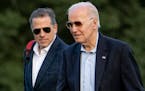 President Joe Biden, and his son Hunter Biden arrive at Fort McNair, June 25, 2023, in Washington. 