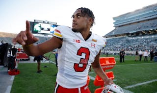 Maryland quarterback Taulia Tagovailoa soaked in the cheers after leading the Terps past Michigan State last Saturday in East Lansing, Mich.
