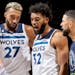 The Wolves’ experiment of pairing Rudy Gobert (left) and Karl-Anthony Towns never really got off the ground last season, after illness and injury li