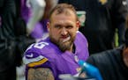 Vikings offensive lineman Dalton Risner practiced at right guard and left guard this week.