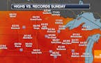 Near Record Highs Expected Sunday