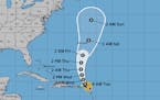 Tropical Storm Philippe’s forecast cone as of 8 a.m. Tuesday, Oct. 3, 2023. 