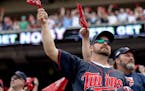 Twins fans waved their Homer Hankies before Tuesday’s game at Target Field.