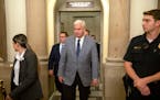 House Majority Whip Tom Emmer of Minn., leaves the office of Rep. Kevin McCarthy, R-Calif., hours after he was ousted as Speaker of the House on Capit