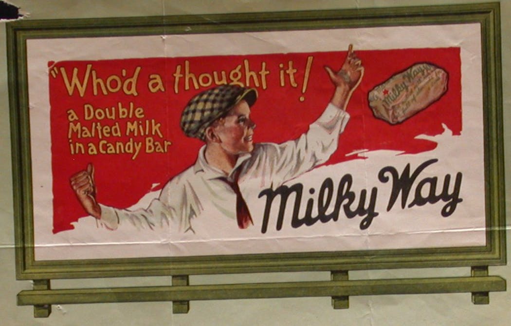 A Milky Way ad from the 1920s.
