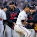 Twins players and coaches rejoiced after Minnesota beat Toronto 2-0 in Game 2 of the AL wild-card series Wednesday at Target Field to win the series.
