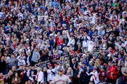 Twins fans were in full throat at the start of Game 3 of the ALDS at Target Field on Tuesday.