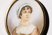 In an undated handout image, a miniature 19th-century portrait of Jane Austen, whose death at age 41 has long been a source of mystery. 