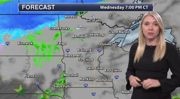 Evening forecast: Low of 54; mild, with periods of rain