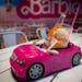 The Dreamsicle Cream Soda is served, seat-belted in, in a convertible car at the Malibu Barbie Cafe pop-up experience at the Mall of America in Bloomi