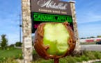A prized caramel apple from Abdallah Candies.