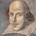 A vintage engraving depicts playwright William Shakespeare.