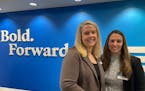 Ryannon Frederick, chief nursing officer for Mayo Clinic, left, and Alissa Zimmerman, nursing administrator for Mayo in Rochester, said the health car