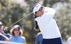 Lilia Vu watched her tee shot during the final round of an LPGA golf tournament Sunday in Belleair, Fla.