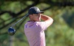 Ludvig Aberg, seen during the Sanderson Farms Championship on Oct. 8, in Jackson, Miss., leads the RSM Classic by one shot.