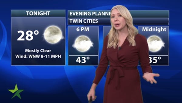 Evening forecast: Low of 28; breezy and colder days ahead