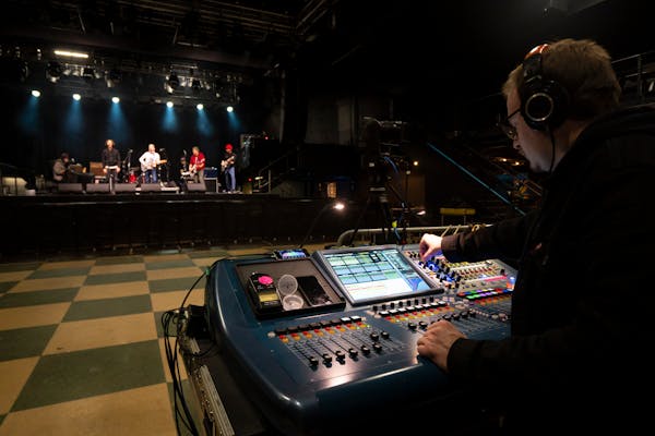 Sound engineer Alex Johnson helmed First Avenue’s first test of its new L-Acoustics sound system with a live band Wednesday afternoon before Ike Rei