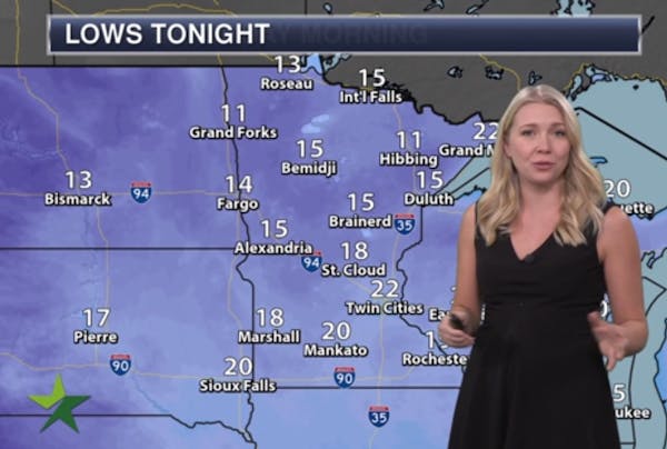 Evening forecast: Low of 22, with increasing clouds ahead