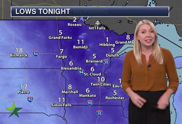 Evening forecast: Chance of flurries, low around 11