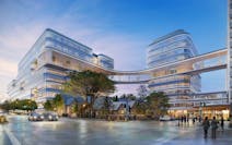 An artist’s rendering shows the centerpiece of Mayo Clinic’s planned $5 billion expansion: a sweeping two-building patient care complex that conne