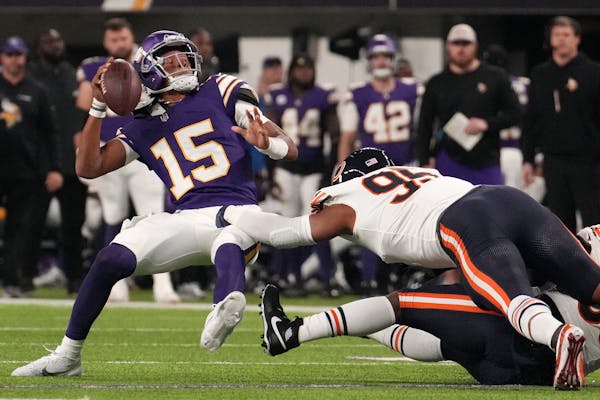 The Bears kept Vikings quarterback Joshua Dobbs uncomfortable all night, forcing four interceptions and allowing only 185 passing yards.