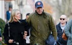 FILE - Hunter Biden walks with wife Melissa Cohen as they visit shops with President Joe Biden and first lady Jill Biden in Nantucket, Mass., Nov. 24,