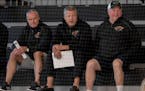 Dean Evason, Bob Woods and Bruce Boudreau watched Wild development camp in 2019. Boudreau was later fired as coach and replace by Evason, who in turn 