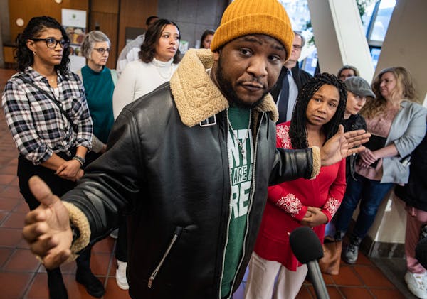 Kevin Reese, founder of “Until We Are All Free,” discussed an evidentiary hearing to free Marvin Haynes at the Hennepin County Government Center i