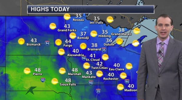 Morning forecast: Sunny and warmer, high 42
