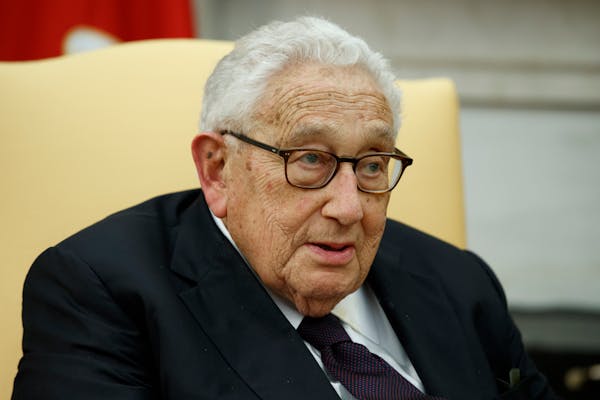 Former Secretary of State Henry Kissinger, shown during a meeting with President Donald Trump in the Oval Office of the White House, Oct. 10, 2017, in