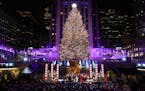 The Christmas tree at Rockefeller Center was lit in New York, Wednesday, Nov. 29, 2023
