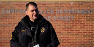 St. Paul Police Sgt. Mike Ernster spoke at a news conference in February outside police headquarters in downtown St. Paul.