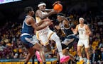 Gophers forward Isaiah Ihnen powered through the lane in the first half of a 97-64 victory over the New Orleans Privateers at Williams Arena on Thursd