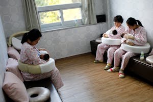 A breast-feeding room at a post-natal care center in Haenam, South Korea, Nov. 11, 2015. 