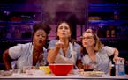 From left, Charity Angél Dawson, Sara Bareilles and Caitlin Houlahan in “Waitress: The Musical.” 