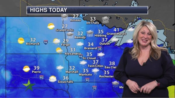 Morning forecast: High of 37, snowy and windy