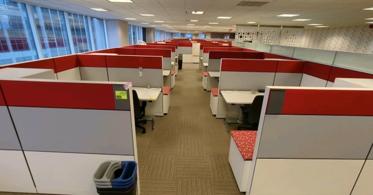 Want some red furniture? Target is trying to offload furnishings as it exits City Center offices